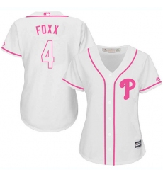 Women's Majestic Philadelphia Phillies #4 Jimmy Foxx Authentic White Fashion Cool Base MLB Jersey