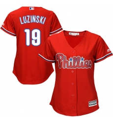 Women's Majestic Philadelphia Phillies #19 Greg Luzinski Replica Red Alternate Cool Base MLB Jersey