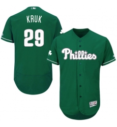 Men's Majestic Philadelphia Phillies #29 John Kruk Green Celtic Flexbase Authentic Collection MLB Jersey