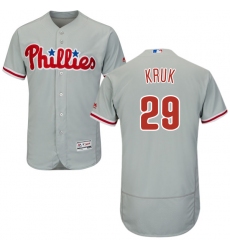 Men's Majestic Philadelphia Phillies #29 John Kruk Grey Road Flex Base Authentic Collection MLB Jersey