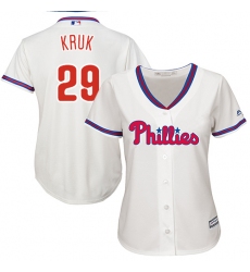 Women's Majestic Philadelphia Phillies #29 John Kruk Authentic Cream Alternate Cool Base MLB Jersey