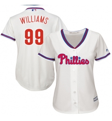 Women's Majestic Philadelphia Phillies #99 Mitch Williams Authentic Cream Alternate Cool Base MLB Jersey