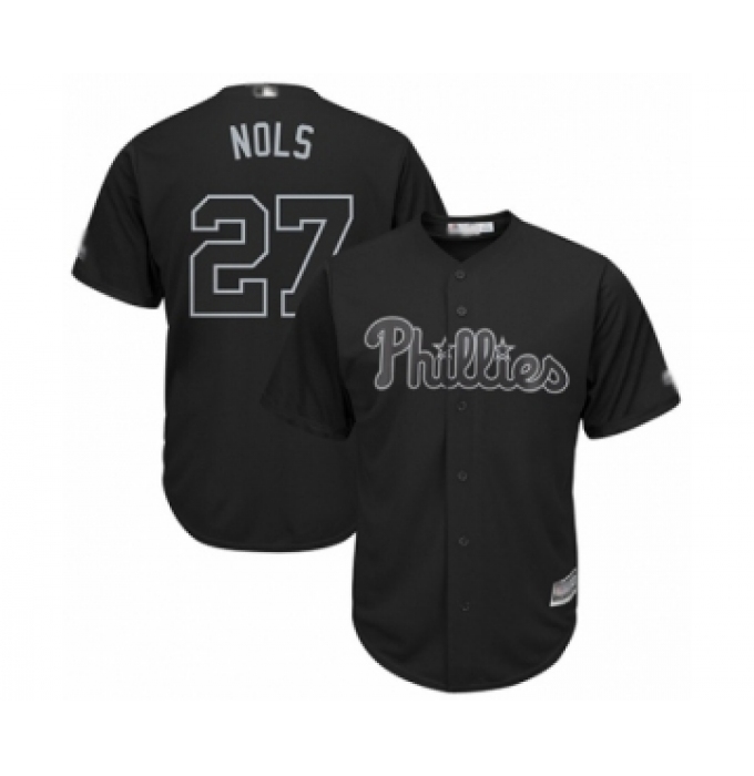 Men's Philadelphia Phillies #27 Aaron Nola  Nols  Authentic Black 2019 Players Weekend Baseball Jersey