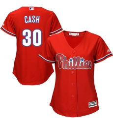 Women's Majestic Philadelphia Phillies #30 Dave Cash Authentic Red Alternate Cool Base MLB Jersey