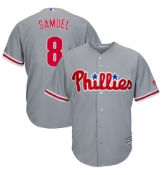 Youth Majestic Philadelphia Phillies #8 Juan Samuel Replica Grey Road Cool Base MLB Jersey