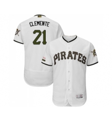 Men's Pittsburgh Pirates #21 Roberto Clemente White Alternate Authentic Collection Flex Base Baseball Jersey