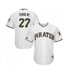 Men's Pittsburgh Pirates #27 Kent Tekulve Replica White Alternate Cool Base Baseball Jersey