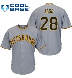 Men's Majestic Pittsburgh Pirates #28 John Jaso Replica Grey Road Cool Base MLB Jersey