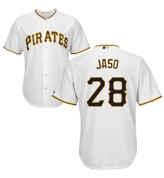 Youth Majestic Pittsburgh Pirates #28 John Jaso Replica White Home Cool Base MLB Jersey