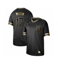 Men's Detroit Tigers #17 Denny McLain Authentic Black Gold Fashion Baseball Jersey