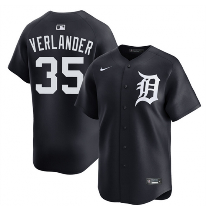 Men's Detroit Tigers #35 Justin Verlander Black 2026 Limited Stitched Baseball Jersey