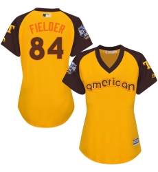 Women's Majestic Texas Rangers #84 Prince Fielder Authentic 2016 All-Star American League BP Cool Base MLB Jersey