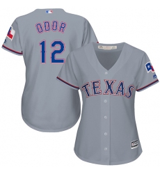 Women's Majestic Texas Rangers #12 Rougned Odor Authentic Grey Road Cool Base MLB Jersey