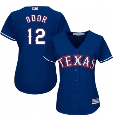 Women's Majestic Texas Rangers #12 Rougned Odor Replica Royal Blue Alternate 2 Cool Base MLB Jersey