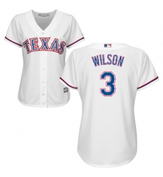 Women's Majestic Texas Rangers #3 Russell Wilson Replica White Home Cool Base MLB Jersey