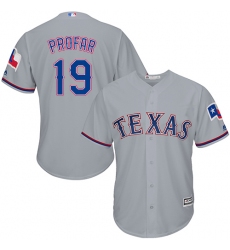 Youth Majestic Texas Rangers #19 Jurickson Profar Authentic Grey Road Cool Base MLB Jersey