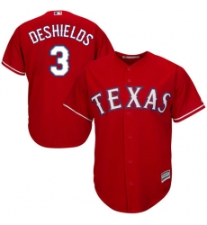 Youth Majestic Texas Rangers #3 Delino DeShields Replica Red Alternate Cool Base MLB Jersey