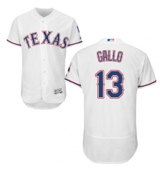 Men's Majestic Texas Rangers #13 Joey Gallo White Home Flex Base Authentic Collection MLB Jersey