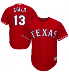 Youth Majestic Texas Rangers #13 Joey Gallo Authentic Red Alternate Cool Base MLB Jersey