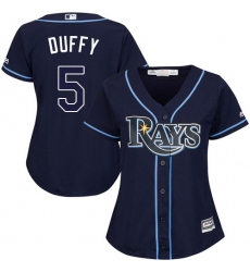 Women's Majestic Tampa Bay Rays #5 Matt Duffy Replica Navy Blue Alternate Cool Base MLB Jersey