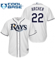 Men's Majestic Tampa Bay Rays #22 Chris Archer Replica White Home Cool Base MLB Jersey