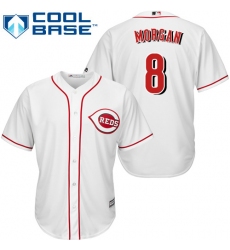 Youth Majestic Cincinnati Reds #8 Joe Morgan Replica White Home Cool Base MLB Jersey