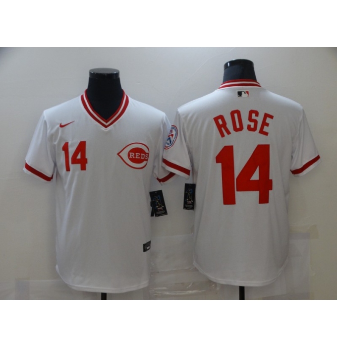 Men's Nike Cincinnati Reds #14 Pete Rose White Jersey