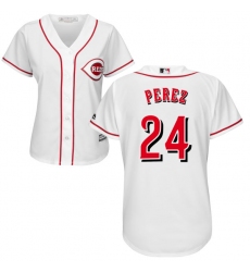 Women's Majestic Cincinnati Reds #24 Tony Perez Authentic White Home Cool Base MLB Jersey
