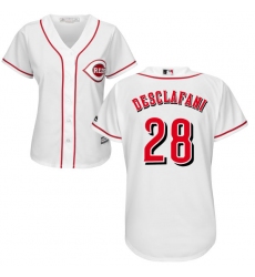 Women's Majestic Cincinnati Reds #28 Anthony DeSclafani Replica White Home Cool Base MLB Jersey