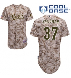 Men's Majestic Cincinnati Reds #37 Scott Feldman Replica Camo Alternate Cool Base MLB Jersey