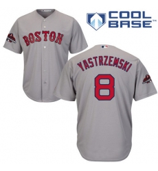 Youth Majestic Boston Red Sox #8 Carl Yastrzemski Authentic Grey Road Cool Base 2018 World Series Champions MLB Jersey