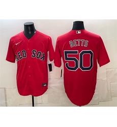 Men's Boston Red Sox #50 Mookie Betts Red Cool Base Stitched Baseball Jersey