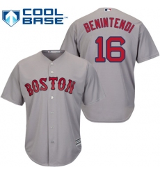 Men's Majestic Boston Red Sox #16 Andrew Benintendi Replica Grey Road Cool Base MLB Jersey
