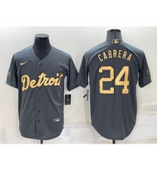 Men's Detroit Tigers #24 Miguel Cabrera Grey 2022 All Star Stitched Cool Base Nike Jersey