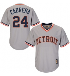 Men's Majestic Detroit Tigers #24 Miguel Cabrera Authentic Grey Cooperstown MLB Jersey