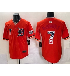 Men's Detroit Tigers #7 Kevin McGonigle Orange 2026 USA 250 Fourth of July Stitched Baseball Jersey