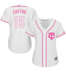Women's Majestic Minnesota Twins #15 Jason Castro Authentic White Fashion Cool Base MLB Jersey