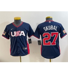 Youth USA Baseball #27 Tarik Skubal Navy 2026 World Baseball Classic Stadium Stitched Baseball Jersey