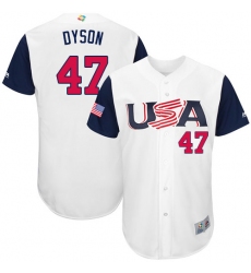Youth USA Baseball Majestic #47 Sam Dyson White 2017 World Baseball Classic Authentic Team Jersey