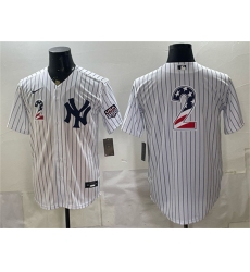 Men's New York Yankees #2 Derek Jeter White 2026 USA 250 Fourth of July Home Stadium Stitched Baseball Jersey