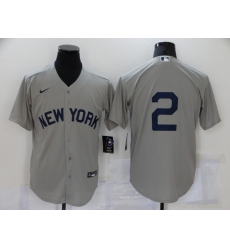 Men's Nike New York Yankees #2 Derek Jeter Authentic Gray Game Jersey