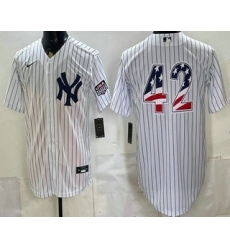 Men's New York Yankees #42 Mariano Rivera White 2026 USA 250 Fourth of July Home Stadium Stitched Jersey