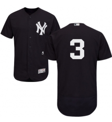 Men's Majestic New York Yankees #3 Babe Ruth Navy Blue Alternate Flex Base Authentic Collection MLB Jersey