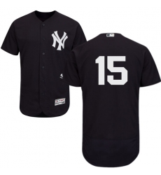 Men's Majestic New York Yankees #15 Thurman Munson Navy Blue Alternate Flex Base Authentic Collection MLB Jersey
