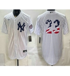 Men's New York Yankees #23 Don Mattingly White 2026 USA 250 Fourth of July Home Stadium Stitched Jersey
