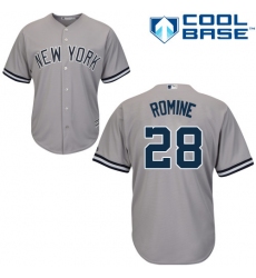 Men's Majestic New York Yankees #28 Austin Romine Replica Grey Road MLB Jersey