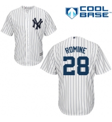 Men's Majestic New York Yankees #28 Austin Romine Replica White Home MLB Jersey
