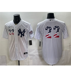 Men's New York Yankees #22 Ben Rice White 2026 USA 250 Fourth of July Home Stadium Stitched Baseball Jersey