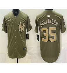 Men's New York Yankees #35 Cody Bellinger Olive 2026 Armed Forces Day Jersey