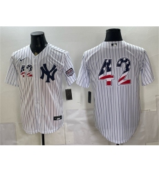 Men's New York Yankees #42 Jackie Robinson White 2026 USA 250 Fourth of July Home Stadium Stitched Baseball Jersey